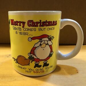 3/$20 Vintage Christmas Santa Naughty Humour Mug